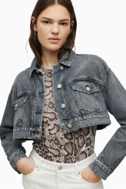 All Saints AllSaints Black Cropped Denim Jacket -ALLSAINTS Sales unnamed file 1066 scaled
