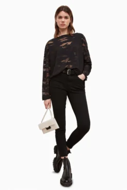 All Saints AllSaints Black Rita Devore T-Shirt -ALLSAINTS Sales unnamed file 107 scaled