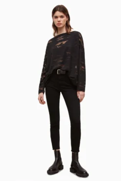 All Saints AllSaints Black Rita Devore T-Shirt -ALLSAINTS Sales unnamed file 108 scaled