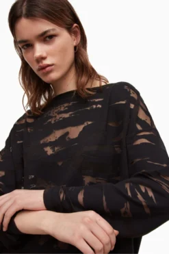 All Saints AllSaints Black Rita Devore T-Shirt -ALLSAINTS Sales unnamed file 109 scaled