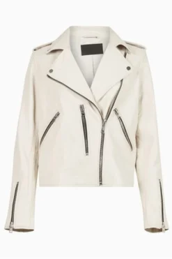 All Saints AllSaints White Fern Biker Jacket -ALLSAINTS Sales unnamed file 1175