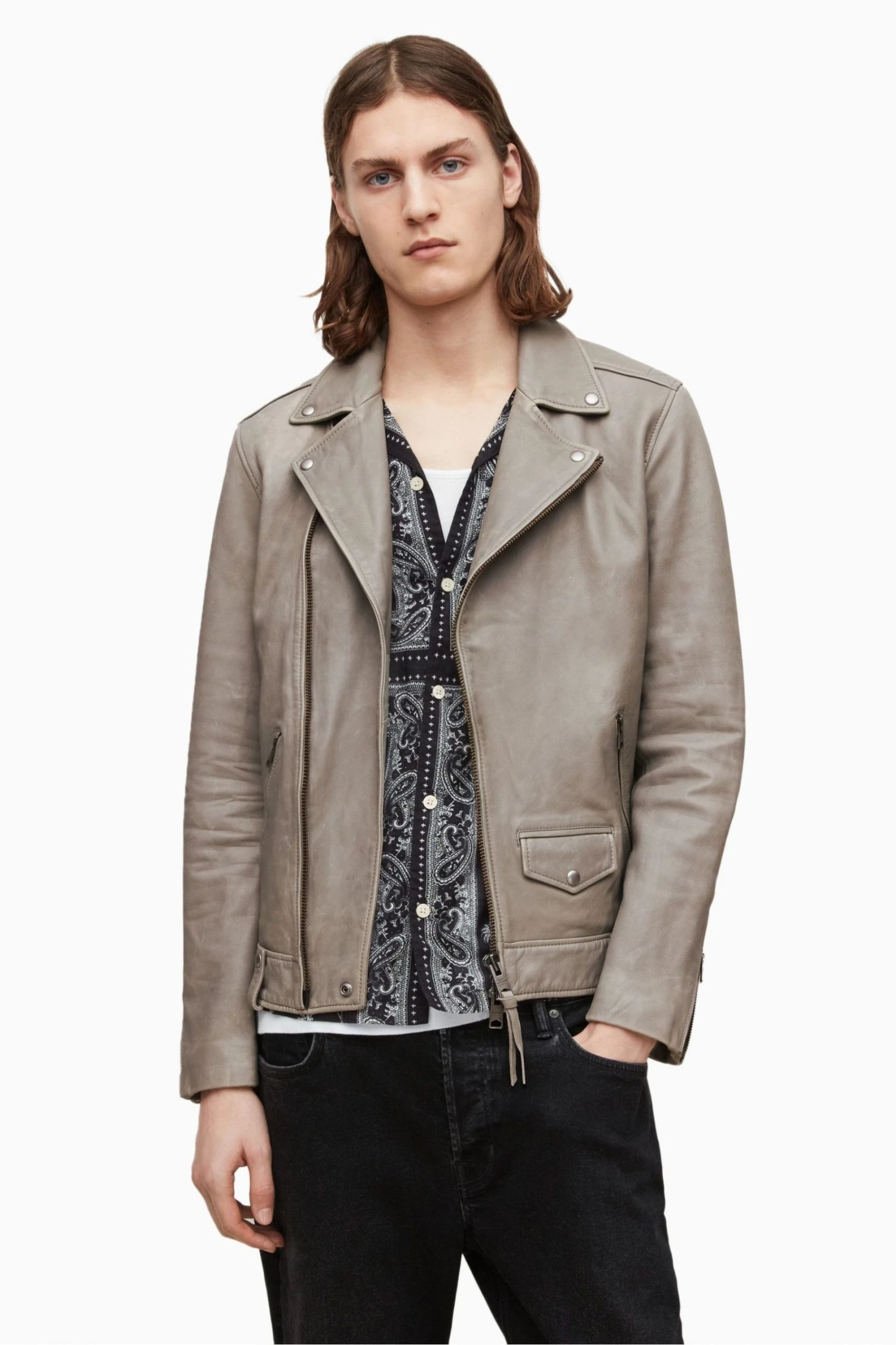 All Saints AllSaints Natural Indi Biker Jacket 3 All Saints AllSaints Natural Indi Biker Jacket