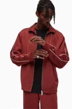 All Saints AllSaints Moreno Red Track Jacket