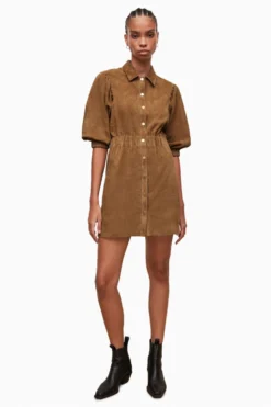 All Saints AllSaints Brown Osa Suede Short Shirt Dress -ALLSAINTS Sales unnamed file 1350 scaled