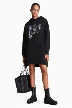 All Saints AllSaints Black Panthera Hoodie Dress -ALLSAINTS Sales unnamed file 1443 scaled