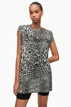 All Saints AllSaints Grey Leppo Gothic Mika Tank Dress