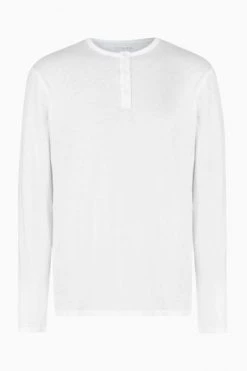 All Saints White Figure Long-Sleeve Henley T-Shirt -ALLSAINTS Sales unnamed file 145