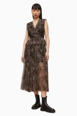 All Saints AllSaints Brown Indra Kiku Dress -ALLSAINTS Sales unnamed file 1487 scaled