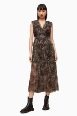 All Saints AllSaints Brown Indra Kiku Dress -ALLSAINTS Sales unnamed file 1488 scaled