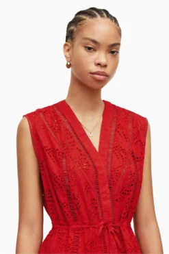 All Saints AllSaints Red Tate Broderie Dress -ALLSAINTS Sales unnamed file 1497 scaled
