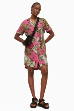 All Saints AllSaints Athea Pink Tai Nui Dress