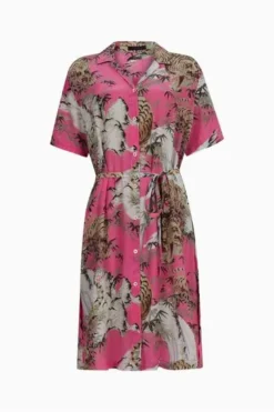 All Saints AllSaints Athea Pink Tai Nui Dress -ALLSAINTS Sales unnamed file 1584