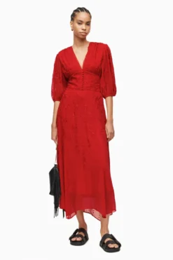 All Saints AllSaints Red Aspen Embroidered Dress -ALLSAINTS Sales unnamed file 1603 scaled