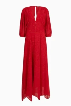 All Saints AllSaints Red Aspen Embroidered Dress -ALLSAINTS Sales unnamed file 1606