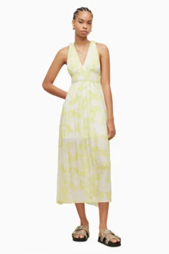 All Saints AllSaints Yellow Avery Marama Dress