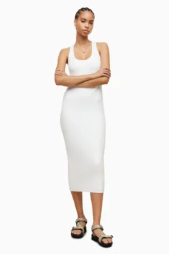 All Saints AllSaints Maki White Midi Dress
