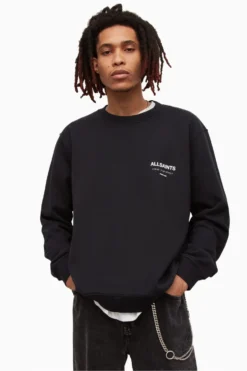 All Saints AllSaints Black Underground Crew Jumper