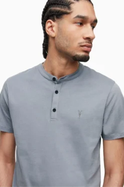 All Saints AllSaints Blue Brace Short Sleeve Henley T-Shirt -ALLSAINTS Sales unnamed file 180 scaled