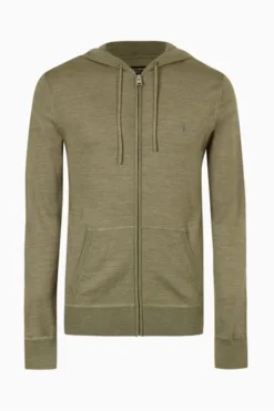 All Saints AllSaints Green Mode Merino Zip Hoodie -ALLSAINTS Sales unnamed file 1806