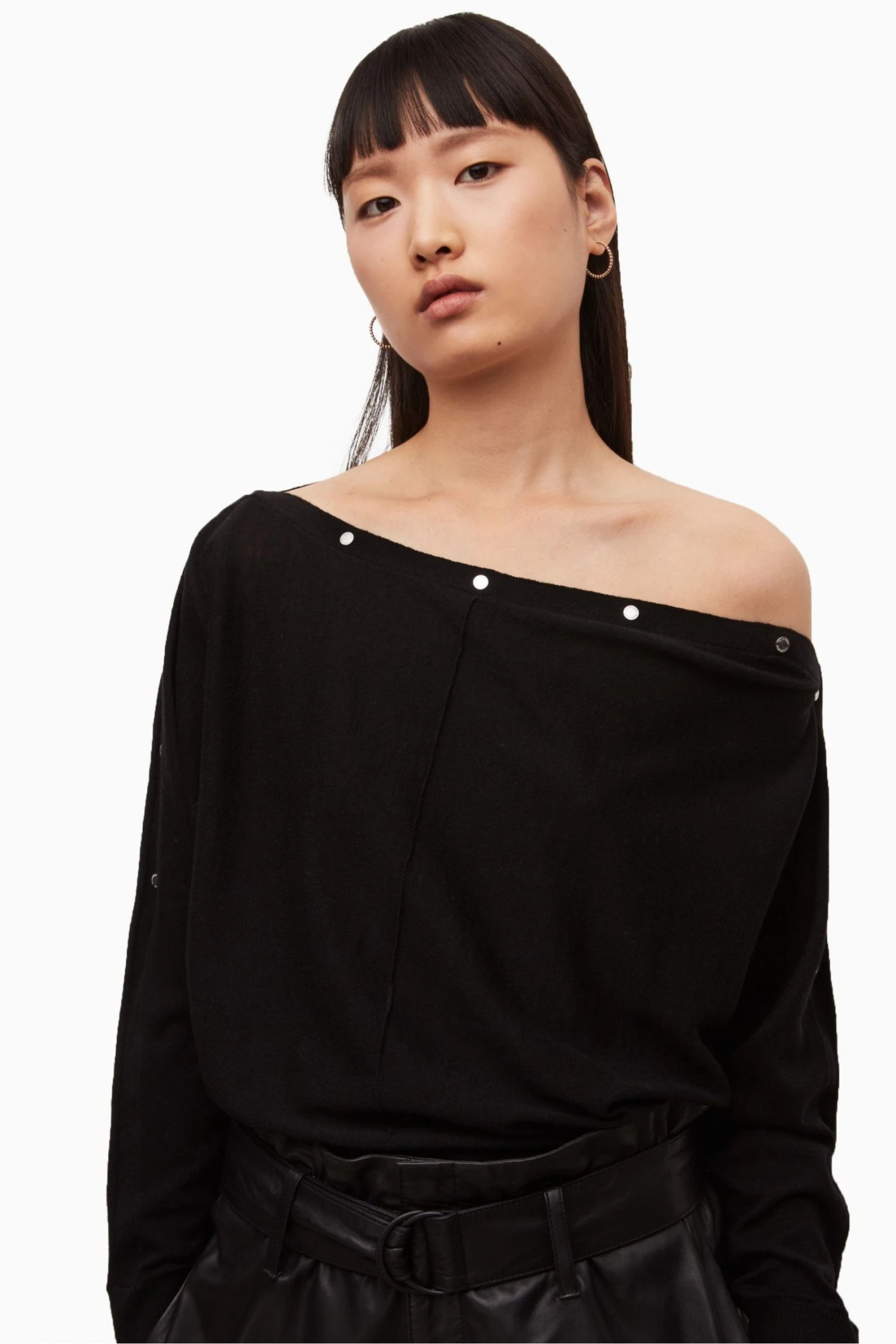 All Saints AllSaints Eli Black Jumper 4 All Saints AllSaints Eli Black Jumper - Image 2