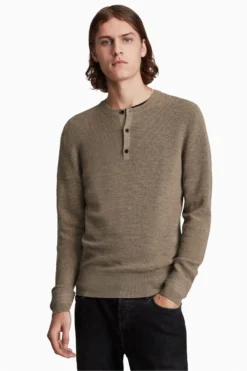 All Saints Mocha Brown Ivar Merino Ls Henle Jumper -ALLSAINTS Sales unnamed file 1879 scaled