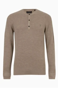 All Saints Mocha Brown Ivar Merino Ls Henle Jumper -ALLSAINTS Sales unnamed file 1882