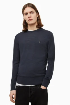 All Saints AllSaints Blue Mode Merino Crew Jumpers
