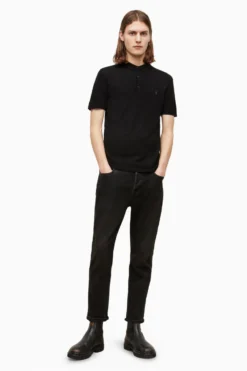 All Saints AllSaints Black Mode Merino Long Sleeve Polo Shirt -ALLSAINTS Sales unnamed file 1911 scaled
