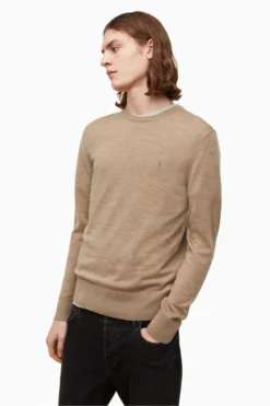 All Saints AllSaints Brown Mode Merino Crew Jumpers