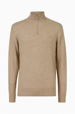 All Saints AllSaints Brown Kilburn Zip Funnel Jumpers -ALLSAINTS Sales unnamed file 1992 scaled