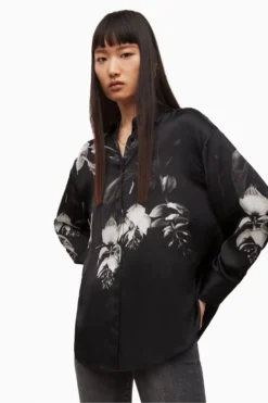 All Saints AllSaints Black Bernie Kosumoso Shirt