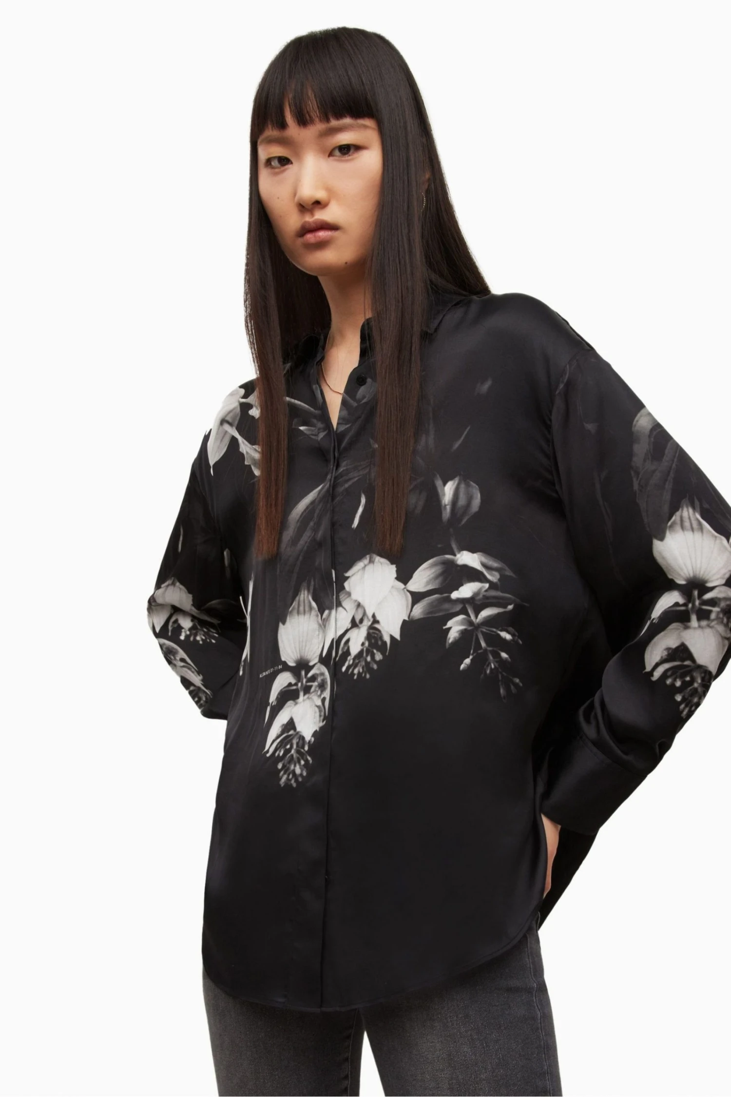 All Saints AllSaints Black Bernie Kosumoso Shirt 2 All Saints AllSaints Black Bernie Kosumoso Shirt