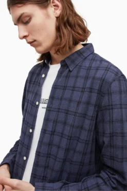 All Saints Blue Coruna Long Sleeve Shirt -ALLSAINTS Sales unnamed file 2031 scaled