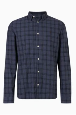 All Saints Blue Coruna Long Sleeve Shirt -ALLSAINTS Sales unnamed file 2033