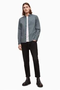All Saints AllSaints Charcoal Grey Hawthorne Long Sleeve Shirt -ALLSAINTS Sales unnamed file 2043 scaled