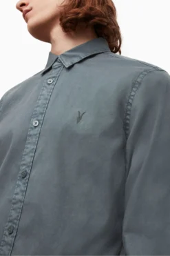 All Saints AllSaints Charcoal Grey Hawthorne Long Sleeve Shirt -ALLSAINTS Sales unnamed file 2044 scaled