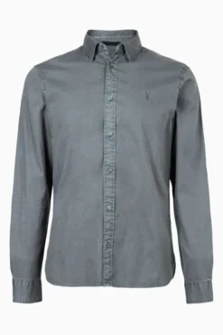 All Saints AllSaints Charcoal Grey Hawthorne Long Sleeve Shirt -ALLSAINTS Sales unnamed file 2046