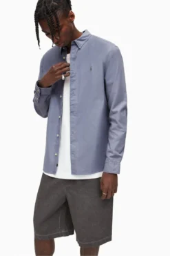 All Saints AllSaints Hermosa Blue Long Sleeve Shirt -ALLSAINTS Sales unnamed file 2056 scaled