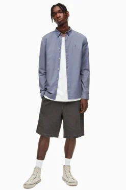 All Saints AllSaints Hermosa Blue Long Sleeve Shirt -ALLSAINTS Sales unnamed file 2059 scaled