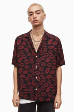 All Saints AllSaints Black Kiss Ss Shirt