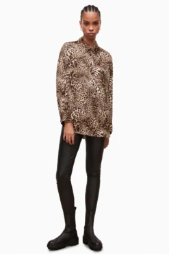 All Saints AllSaints Brown Inez Kiku Shirt -ALLSAINTS Sales unnamed file 2072 scaled