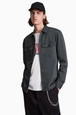 All Saints Green Firebase Ls Shirt