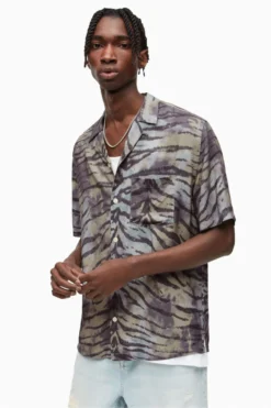 All Saints AllSaints Green Kisli Short Sleeve Shirt -ALLSAINTS Sales unnamed file 2101 scaled