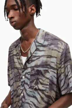 All Saints AllSaints Green Kisli Short Sleeve Shirt -ALLSAINTS Sales unnamed file 2103 scaled