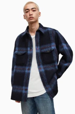 All Saints AllSaints Blue Gallaway Ls Shirt