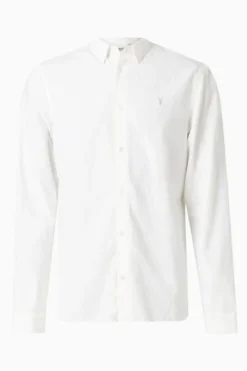 All Saints AllSaints White Lovell Long Sleeve Shirt -ALLSAINTS Sales unnamed file 2120