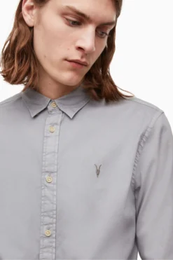 All Saints AllSaints Blue Hawthorne Long Sleeve Shirt -ALLSAINTS Sales unnamed file 2123 scaled