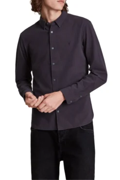 All Saints AllSaints Black Lovell Ls Shirt