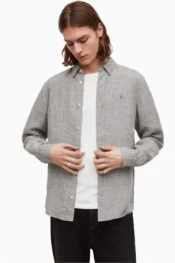All Saints AllSaints Grey Haku Shirt