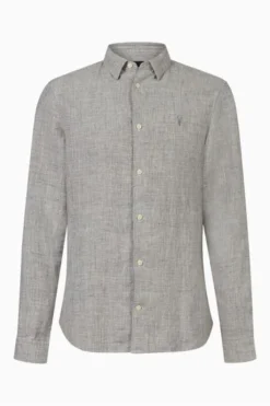 All Saints AllSaints Grey Haku Shirt -ALLSAINTS Sales unnamed file 2193